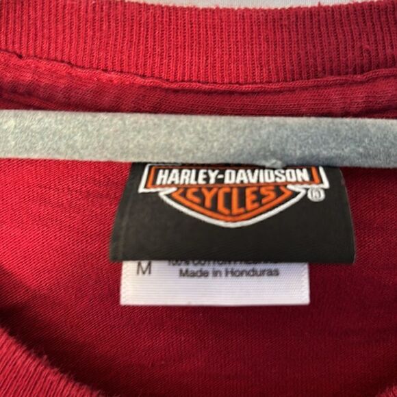Harley-Davidson EUC red Petersons key west short sleeve tee size medium - Picture 3 of 6